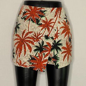 TopShop Skort Floral Back Zipper Closure NWOT 4